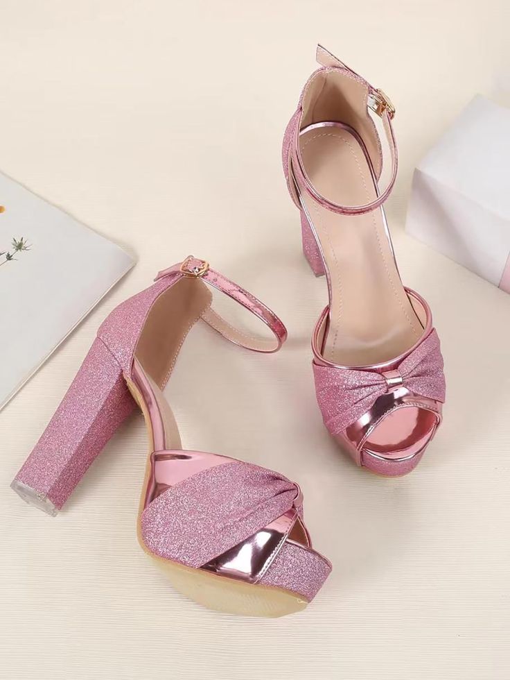 Glitter Ankle-Strap Heels